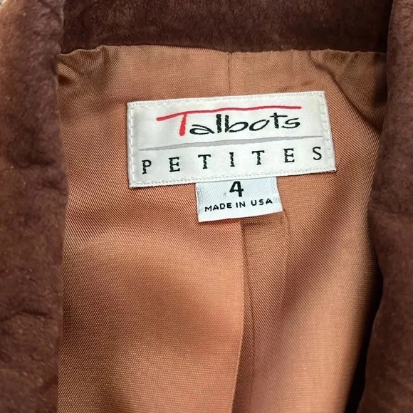 Talbots Houndstooth Blazer Brown size 4P - Picture 3 of 7